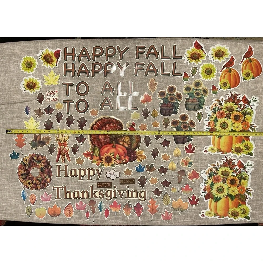 Vtg Die Cut Large Fall Autumn Thanksgiving Magnets Glossy Flexible Turkey Garage
